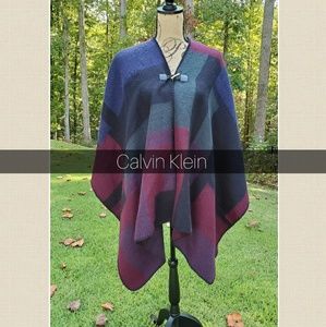 Calvin Klein Mulit Colored Block Poncho